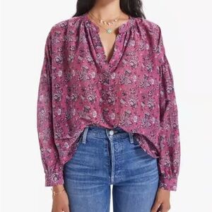 XiRENA Romi Floral Silk Blend Top NWT